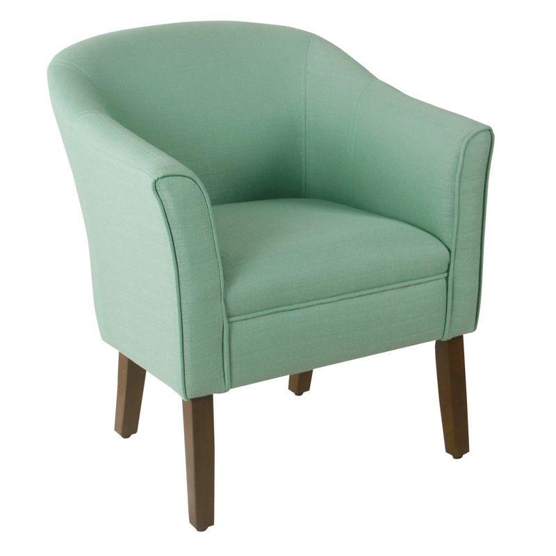 Aqua Textured Faux Leather Barrel Accent Chair