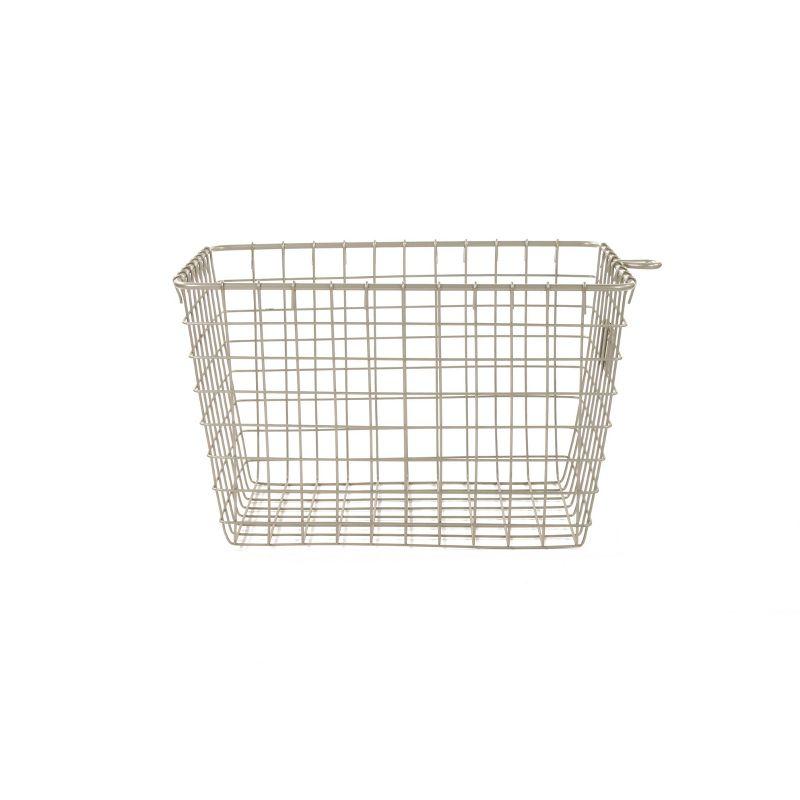 Spectrum Diversified Small Storage Basket Light Silver: Metal Locker Storage & Portable Utility Organizer
