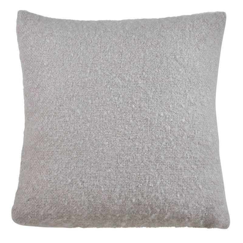 22"x22" Oversize Faux Mohair Poly Filled Square Throw Pillow Gray - Saro Lifestyle
