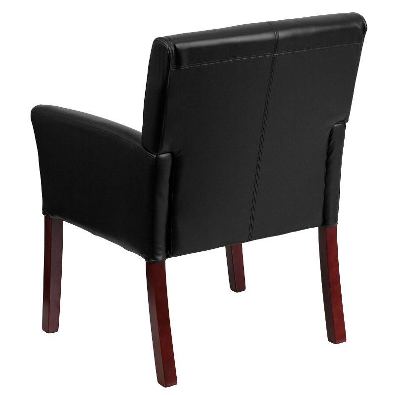 Emma and Oliver Leather Executive Side Reception Chair with Mahogany Legs