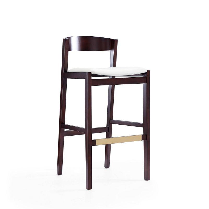 Set of 2 Klismos Upholstered Beech Wood Barstools Ivory - Manhattan Comfort: 30" Fixed Height, Foam Padded