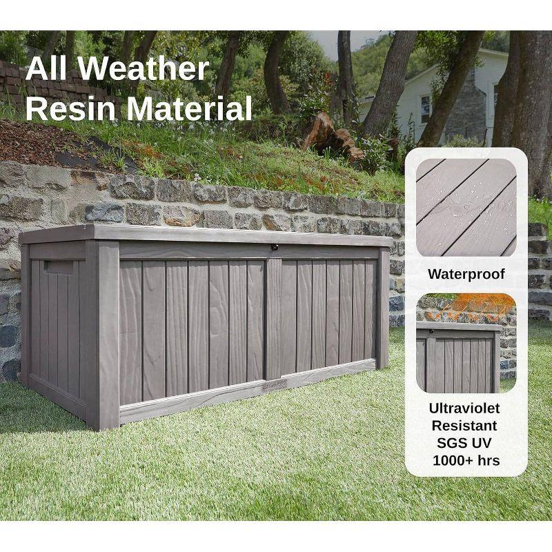 East Oak 120 gal Waterproof Resin Deck Box Gray