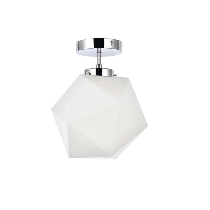 Elegant Lighting Lawrence 1 light chrome and white glass flush mount