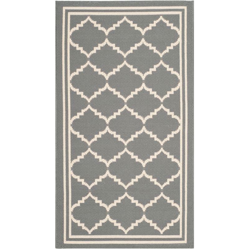 Courtyard CY6918 Power Loomed Indoor/Outdoor Accent Rug - Anthracite/Beige - 2'x3'7" - Safavieh.