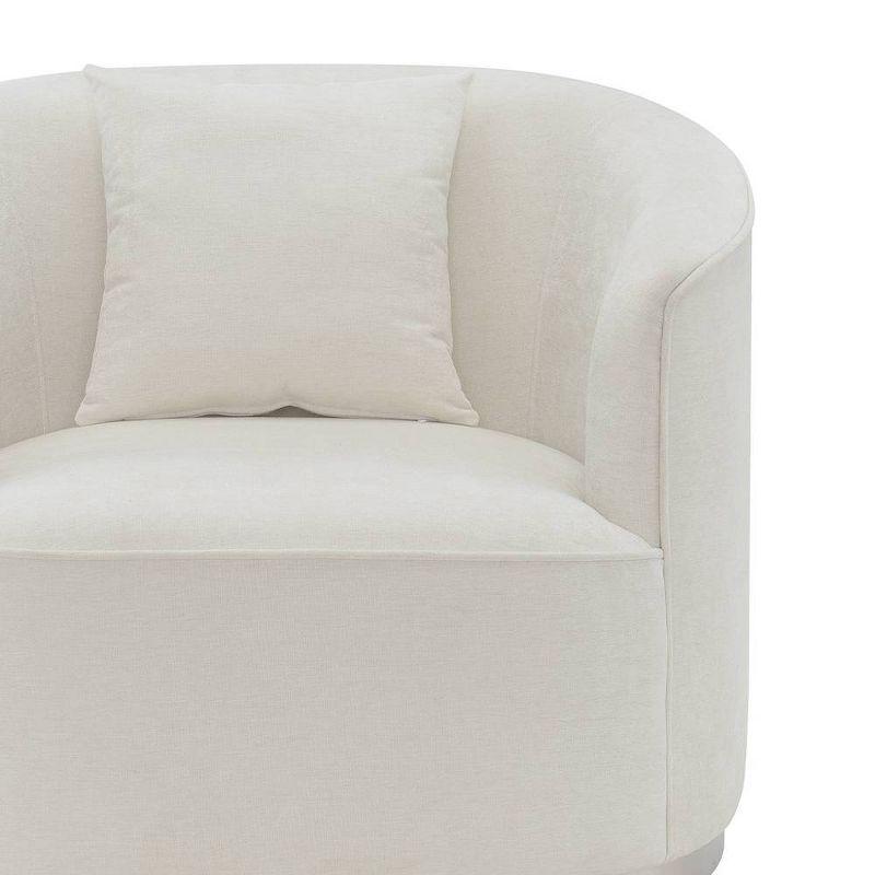 Acme Furniture 39" Odette Accent Chair Beige Chenille: Linen Upholstery, Wood Frame, No Assembly Required