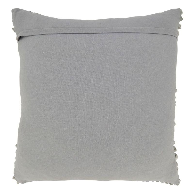 Saro Lifestyle Outdoor Oasis Tufted Poly Filled Throw Pillow, Gray, 20"x20"