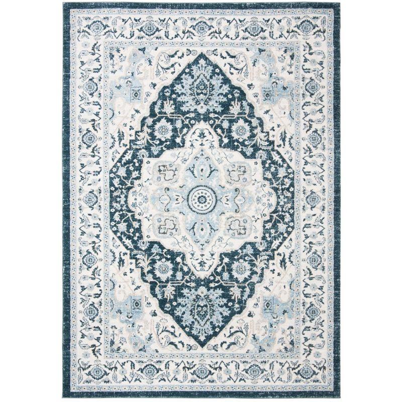 Isabella ISA936 Power Loomed Area Rug - Navy/Creme - 4'x6' - Safavieh