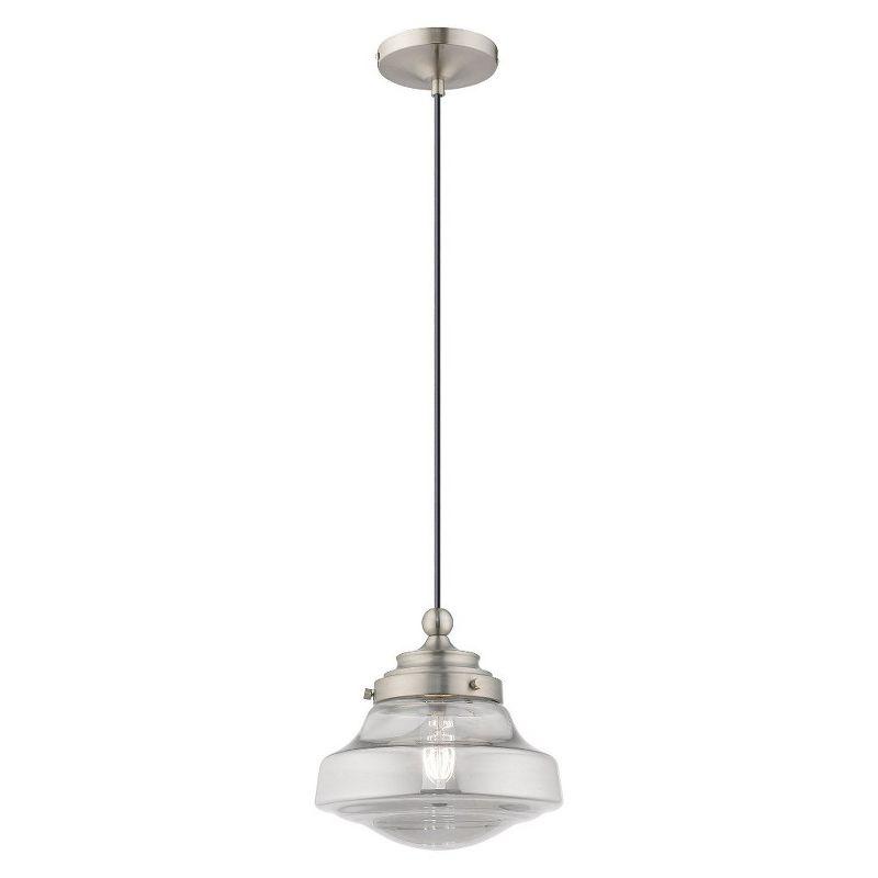 Livex Lighting Art Glass 1 - Light Pendant in  Brushed Nickel