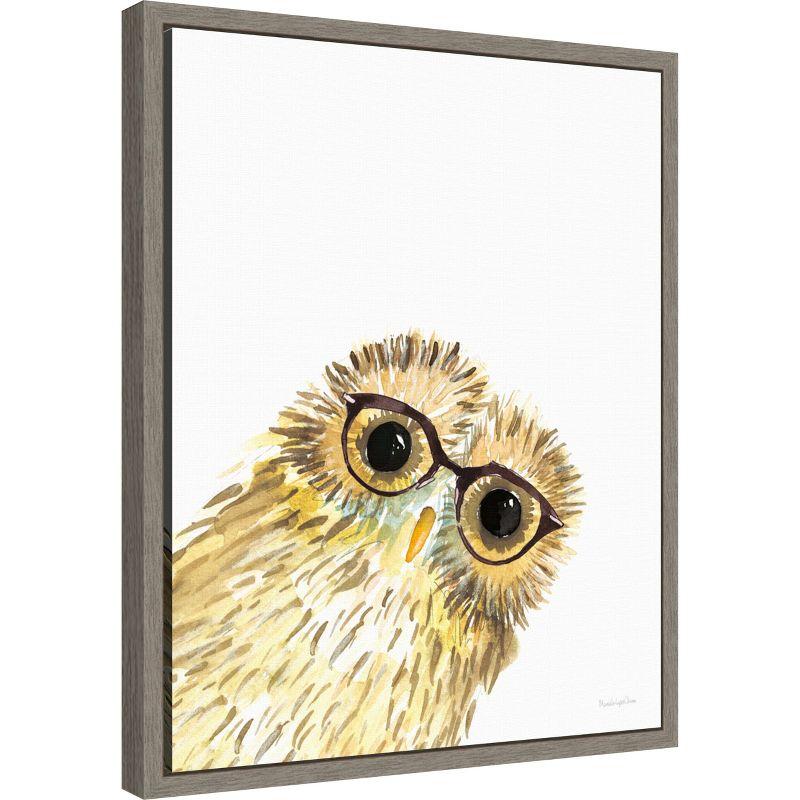 Amanti Art Owl in Glasses by Mercedes Lopez Charro Canvas Wall Art Print Framed 16 x 20-in.