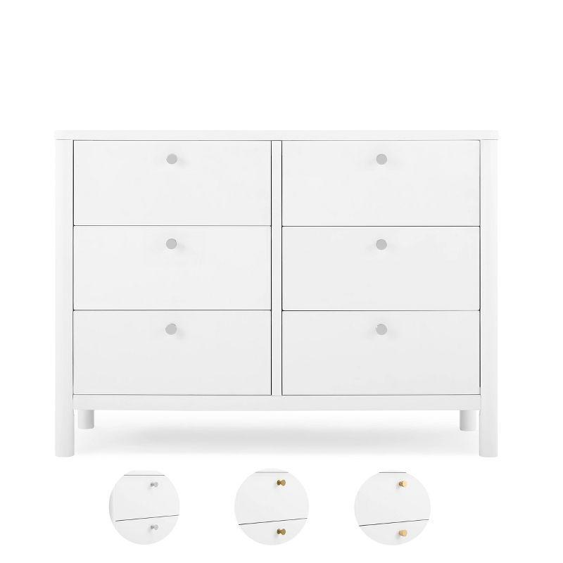 Delta Children Delta Children Brooks 6 Drawer Dresser With Interlocking Drawers (Includes 3 Sets Of Knobs – Choose From Natural, Brushed Nickel & Melted Bronze), Bianca