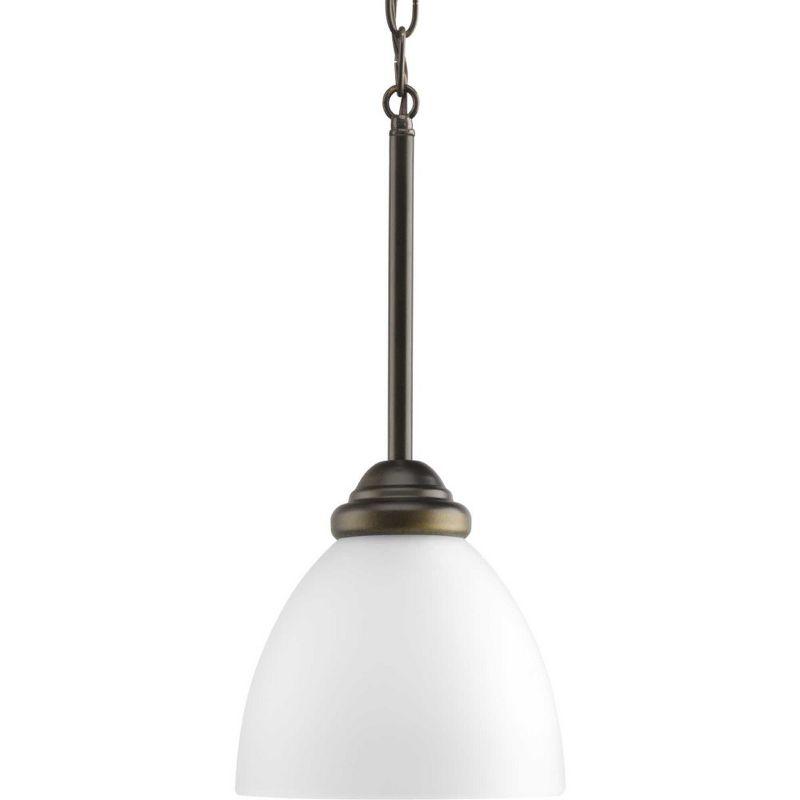 Elegant Brushed Nickel Mini-Pendant with Etched Glass Shade