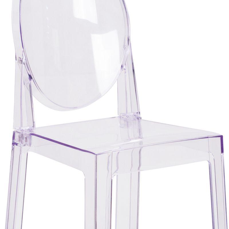 Flash Furniture Ghost Counter Stool with Oval Back in Transparent Crystal