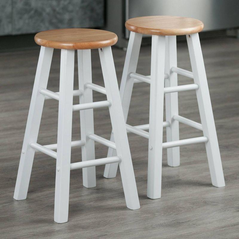 Winsome Wood Element 24" Adjustable Backless Counter Stool, Natural & White