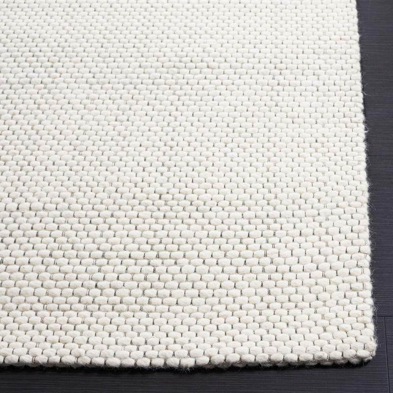 Ivory Braided Handwoven Wool Runner Rug