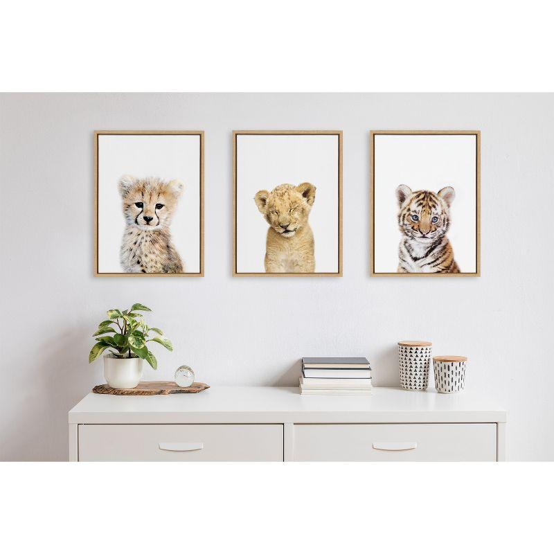 18" x 24" Sylvie Sleepy Lion Canvas by Amy Peterson Natural: Whimsical Wall Decor - Kate & Laurel All Things Decor
