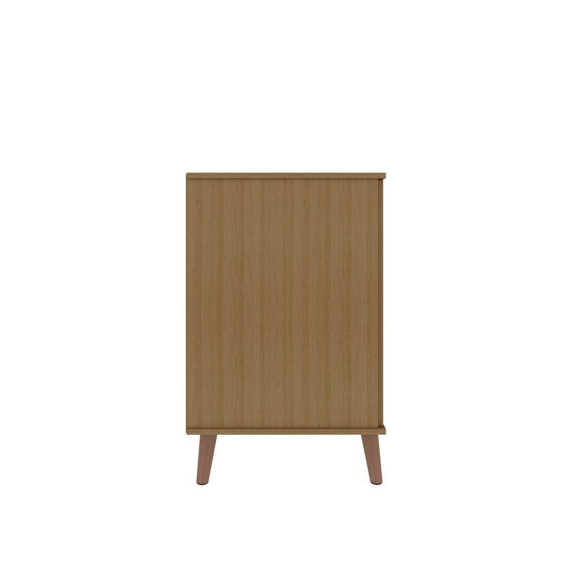 Manhattan Comfort 39.37" Hampton Buffet Stand Maple Cream: Mid-Century Modern Sideboard, Fixed Shelves