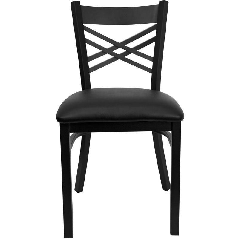 Flash Furniture Black ''X'' Back Metal Restaurant Chair