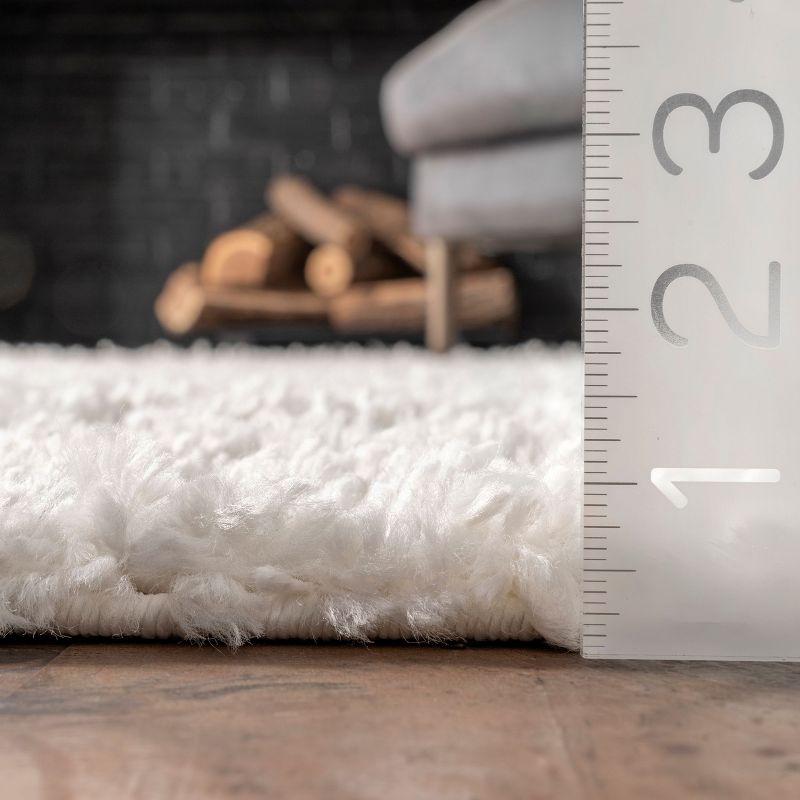 Nuloom Kara Solid 2x6 Runner Shag Indoor Area Rug for Living Room Bedroom Dining Room Nursery Entryway Hallway, Ivory