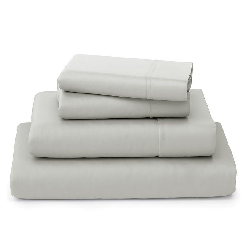 Queen Silver Bamboo and Polyester 4-Piece Sheet Set