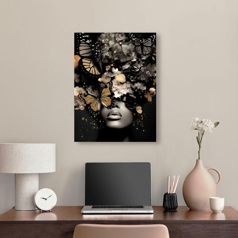 Art Remedy Butterfly Golden Goddess Gold Fashion Wall Art, 20" x 24", Gallery Wrapped