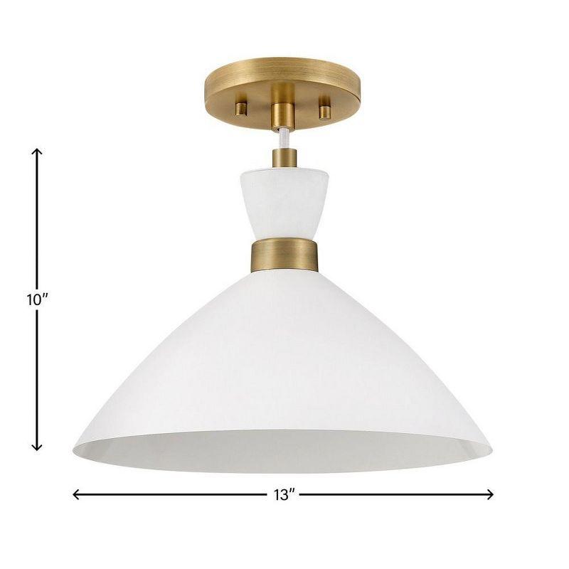 Lark Simon 1 - Light Pendant in  Matte White/Heritage Brass