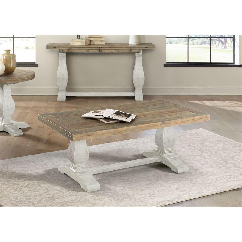 Napa Solid Wood Coffee Table White Stain and Natural Brown - Martin Svensson Home