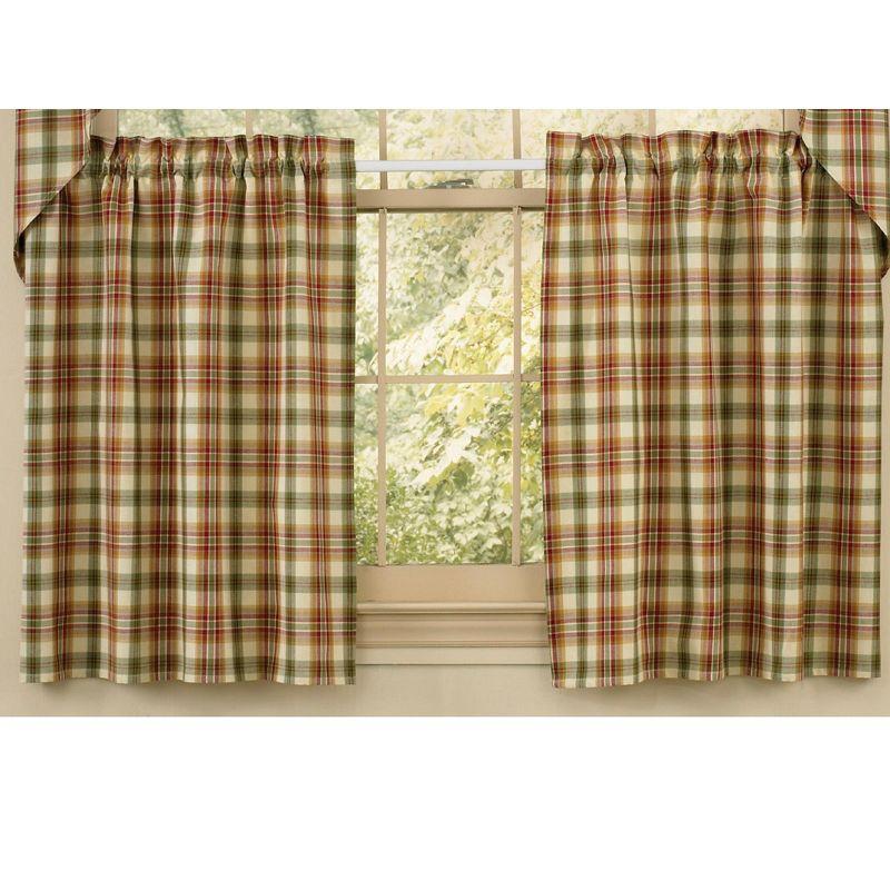 Red Plaid Cotton Rod Pocket Window Tiers