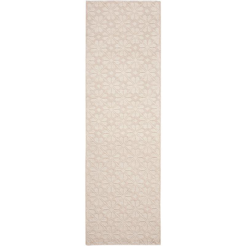 Ivory Hand-Knotted Wool Runner Rug 2'3" x 6'