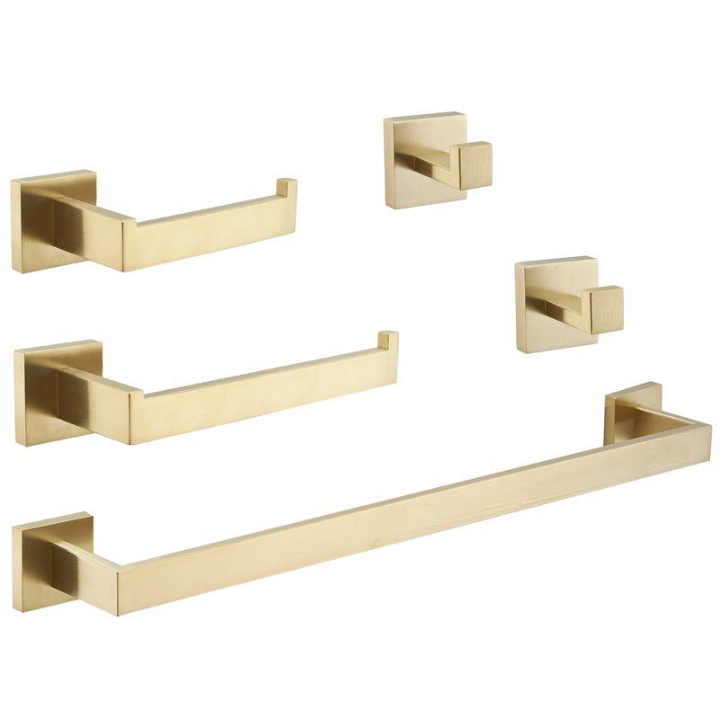 Gold Stainless Steel 5-Piece Bathroom Hardware Set