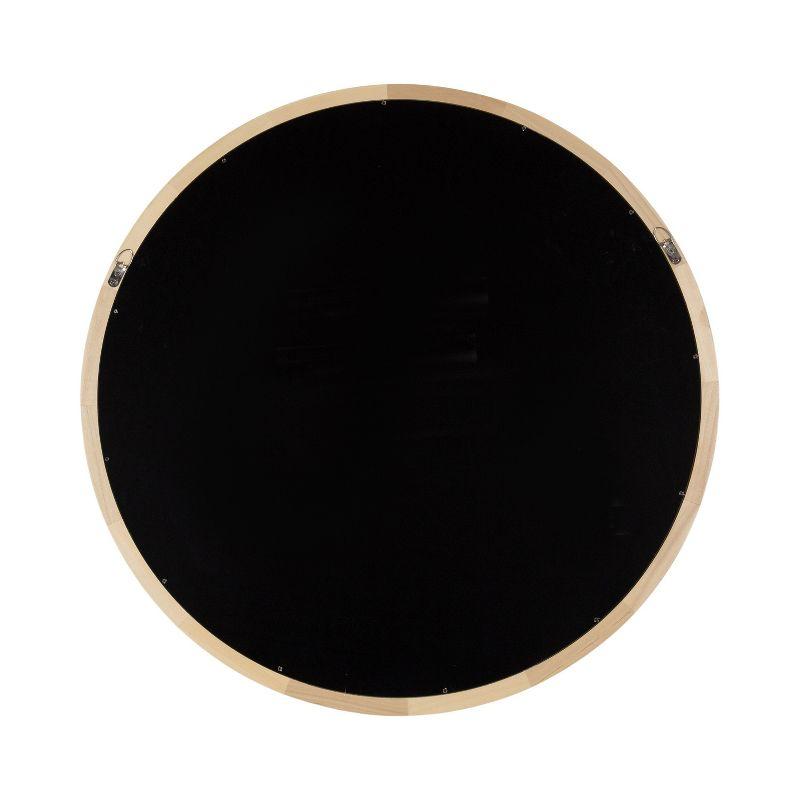 Kate and Laurel Hatherleig Round Wood Round Mirror, 30" Diameter, Natural