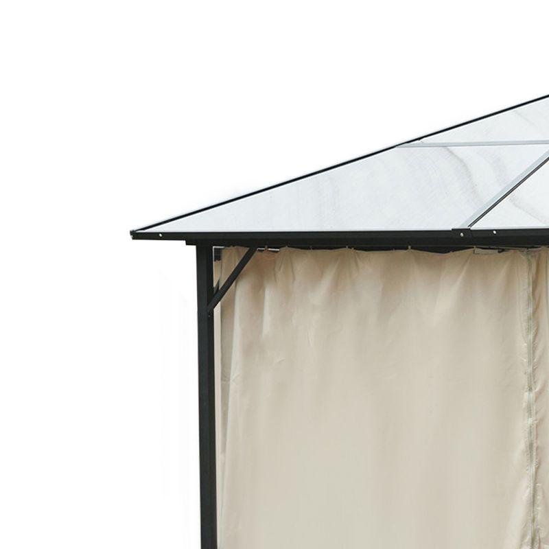 Outsunny Universal Gazebo Sidewall Set with 4 Panels, Hooks and C-Rings Included for Pergolas & Cabanas