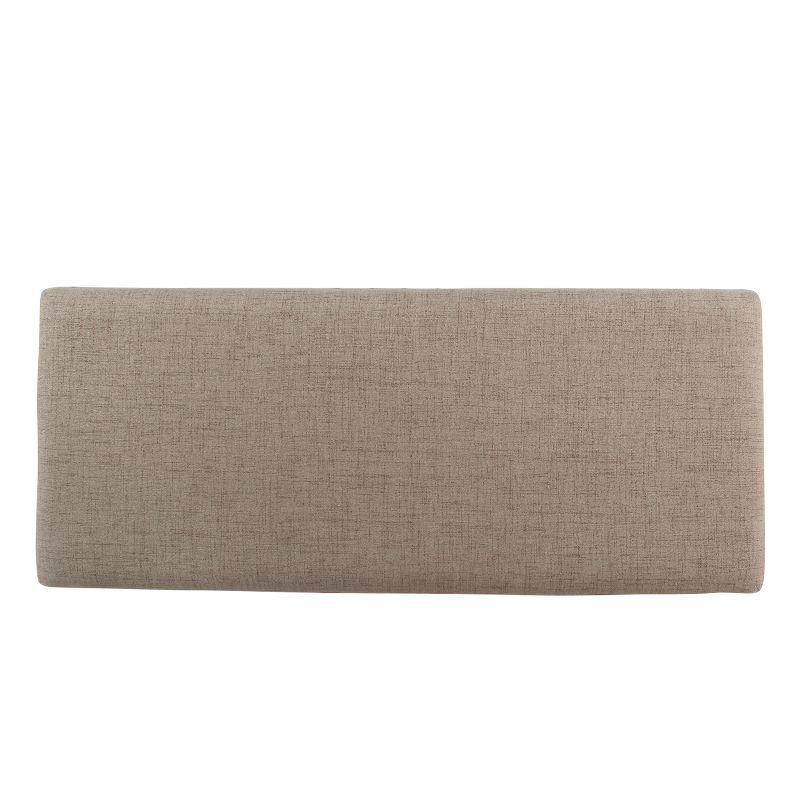 Large Storage Bench with Nailhead Trim Tan - HomePop: Upholstered Ottoman, Bedroom Accent Furniture, Foam Cushioned Seating