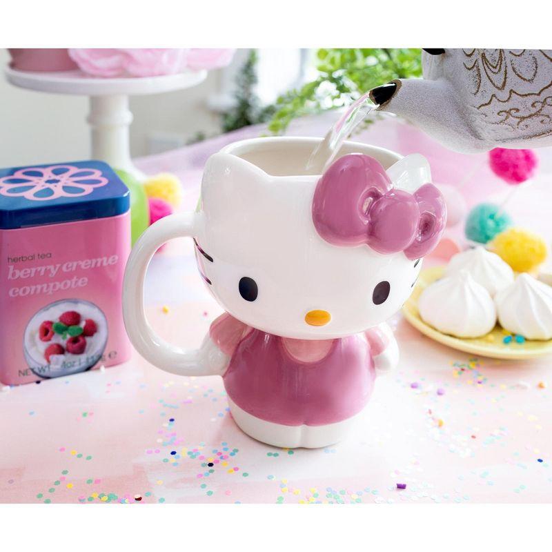 Silver Buffalo Sanrio Hello Kitty 3D Sculpted Ceramic Mug | Holds 20 Ounces