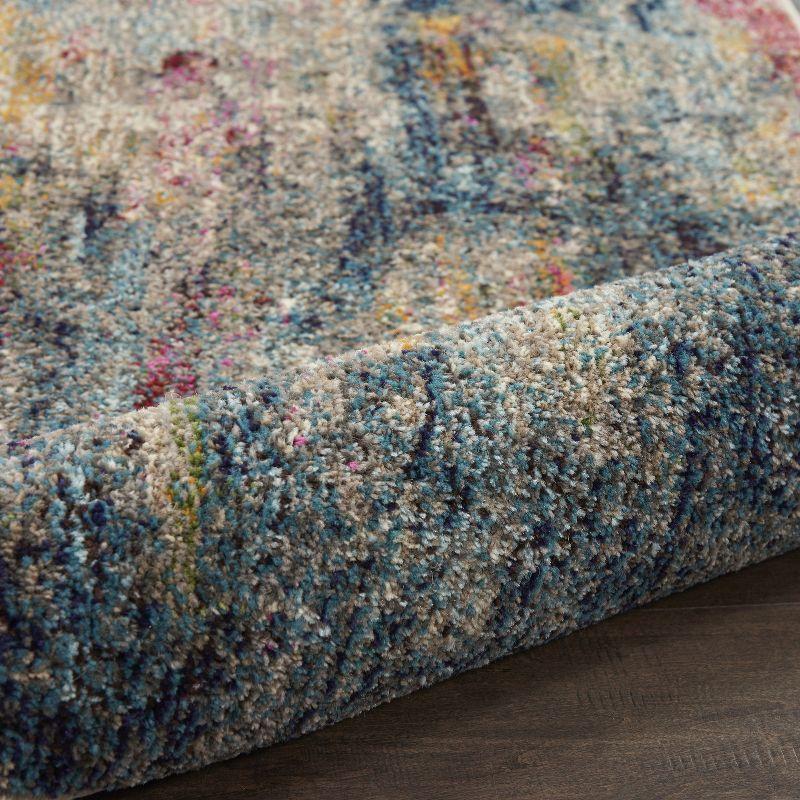 Abstract Blue Hues 9' x 12' Synthetic Easy-Care Area Rug