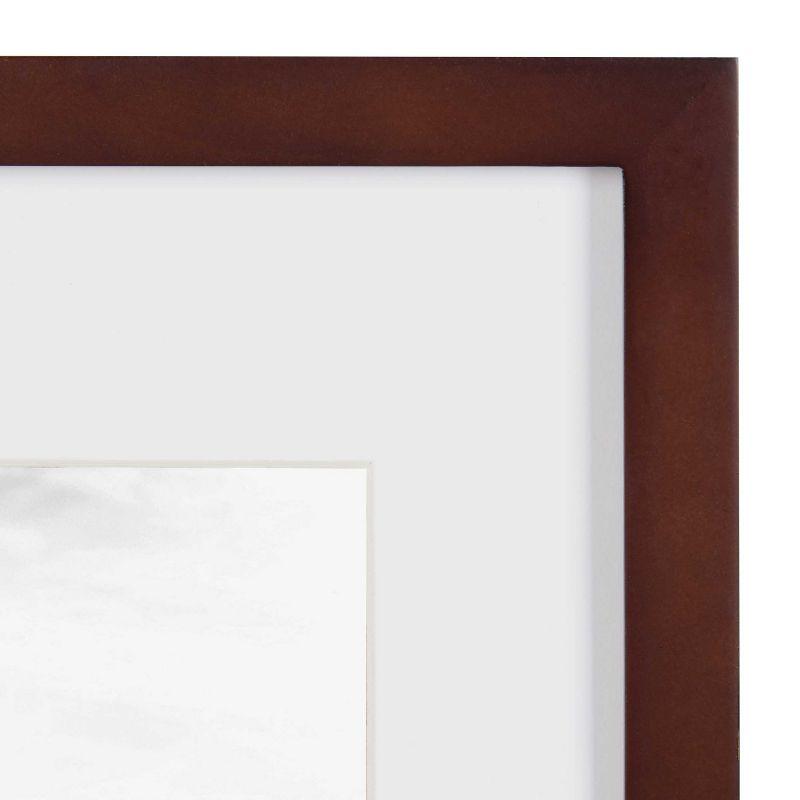 DesignOvation Gallery Rectangle Wood Wall Frame, 11x14 matted to 8x10, Walnut Brown