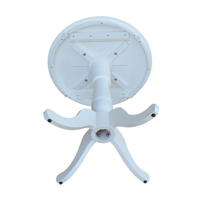 30" Round Top Pedestal Counter Table White – International Concepts: Solid Wood, Kitchen Furniture