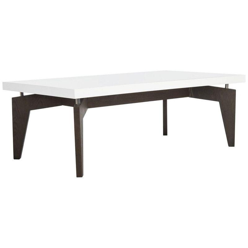 43'' Transitional Floating Top Coffee Table in White & Dark Brown