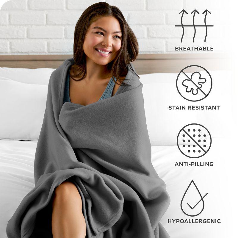 Lightweight Polar Fleece Blanket by Bare Home