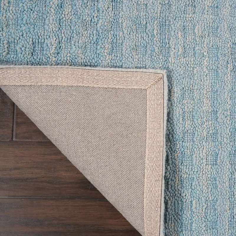 Artisan Sky Blue Wool Textured 27" x 96" Runner Rug