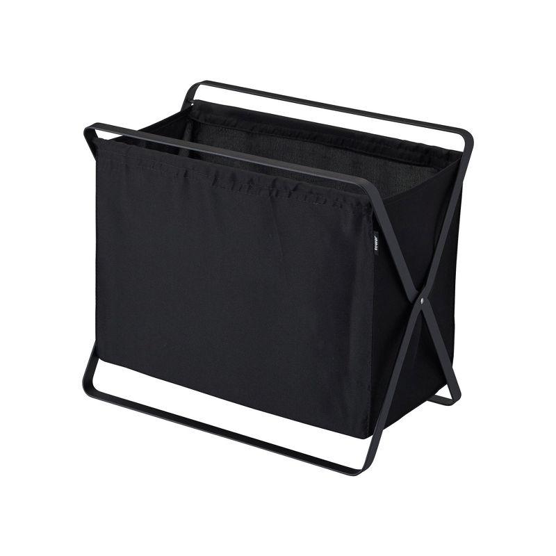 Yamazaki Home Laundry Basket - Foldable Storage Hamper Organizer, Steel, 10.9 gallons, Handles