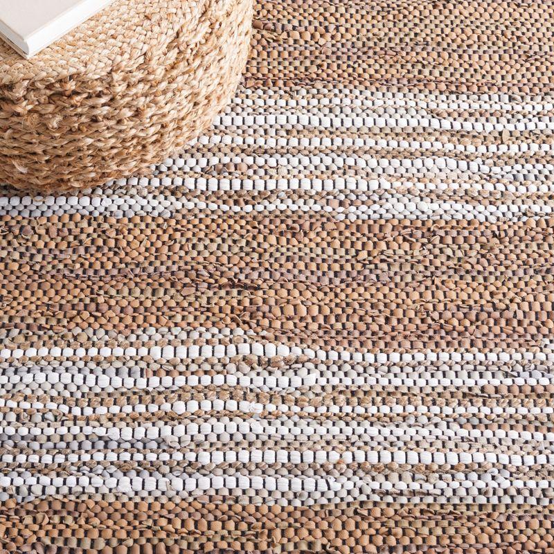 Vintage Leather VTL204 Hand Woven Area Rug - Light Brown/Ivory - 3'x5' - Safavieh.