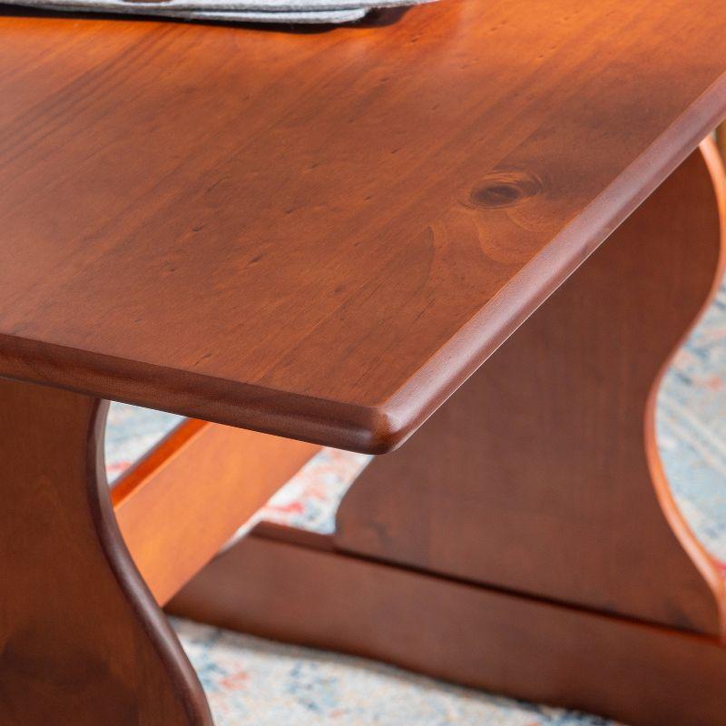 Chelsea Traditional Dining Table Walnut - Linon: Corner Nook, Seats 5, Pine Frame