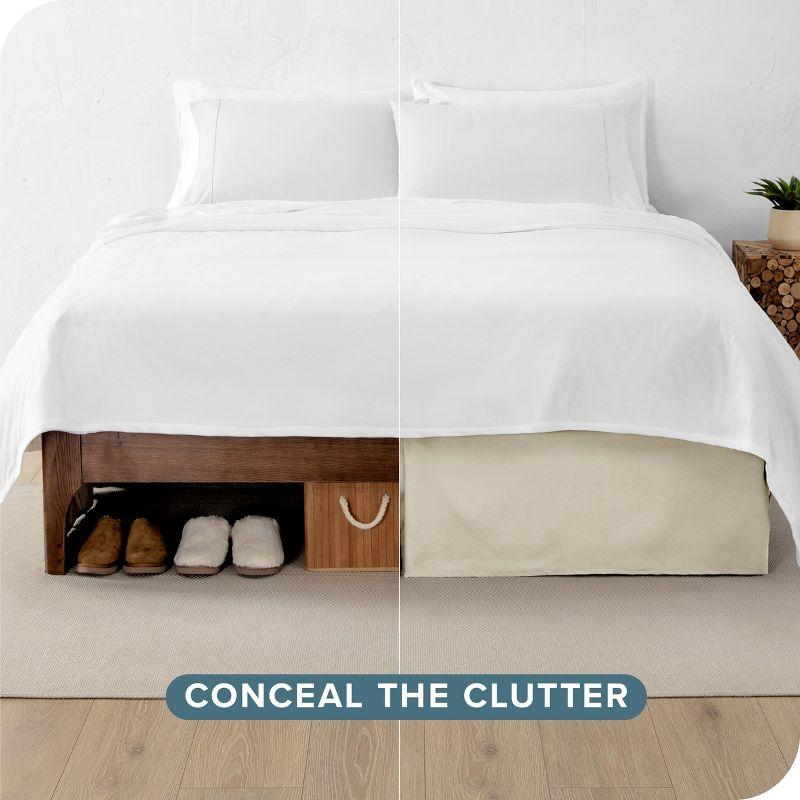 Bare Home Tailored 15" Pleated Bed Skirt