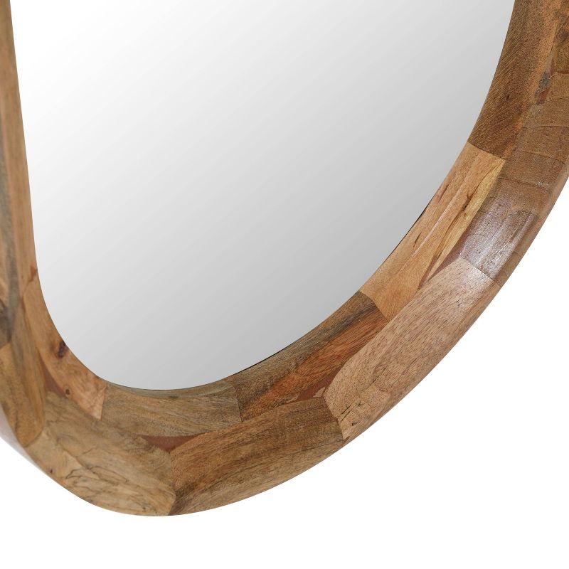 Storied Home Oval Wood Framed Wall Mirror Natural