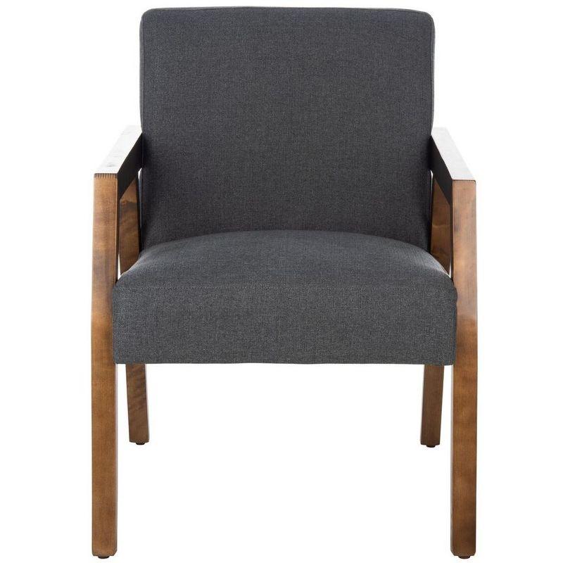 Olyvar Dark Grey Linen and Brown Wood Armchair 32"