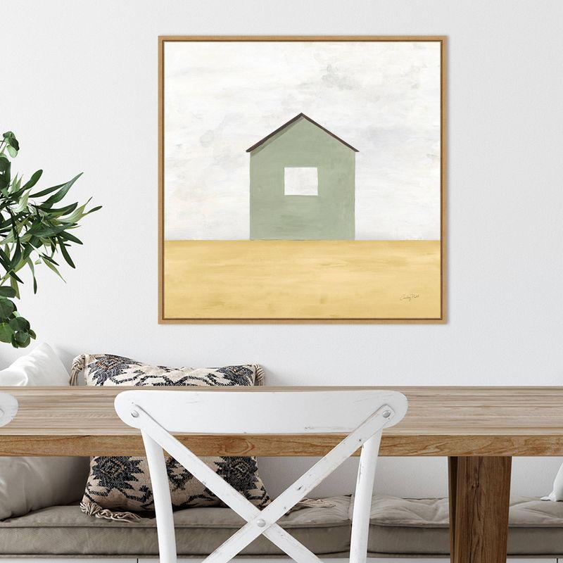 22" x 22" Rural Barn Simplicity II by Courtney Prahl Framed Canvas Wall Art Light Brown - Amanti Art: Modern Decor, Lithograph Print