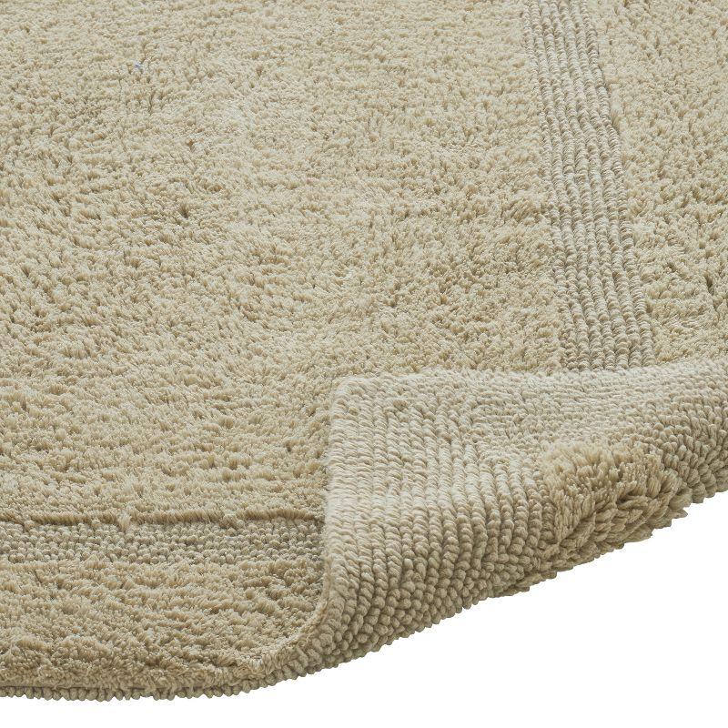 Better Trends Lux 100% Cotton Tufted Solid Reversible Bath Rug Set 2 PC (17" x 24" | 21" x 34") - Sand