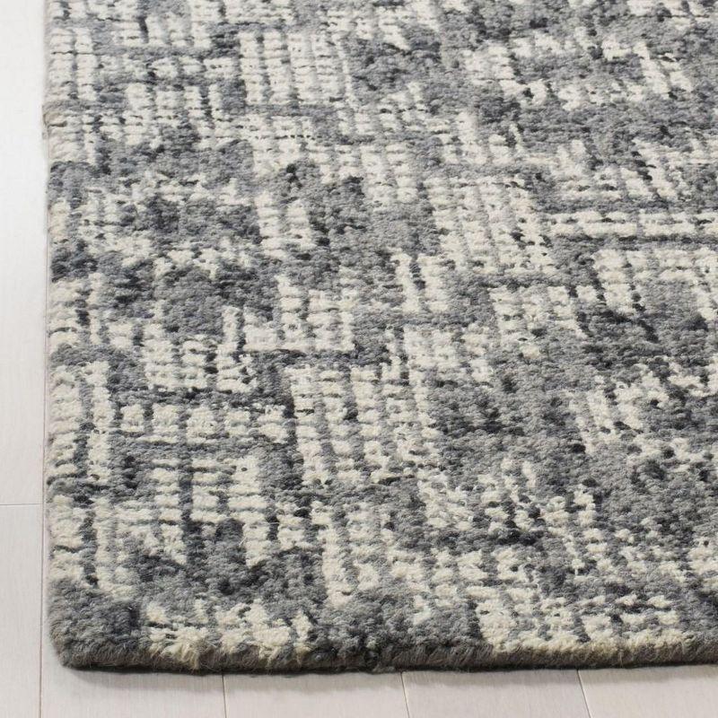 Abstract ABT202 Handmade Indoor Runner - Ivory/Dark Grey - 2'-3"x8' - Safavieh
