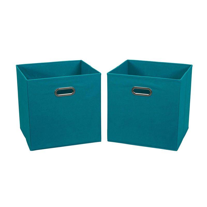 Aqua Chic Collapsible Fabric Cube Storage Bin Set