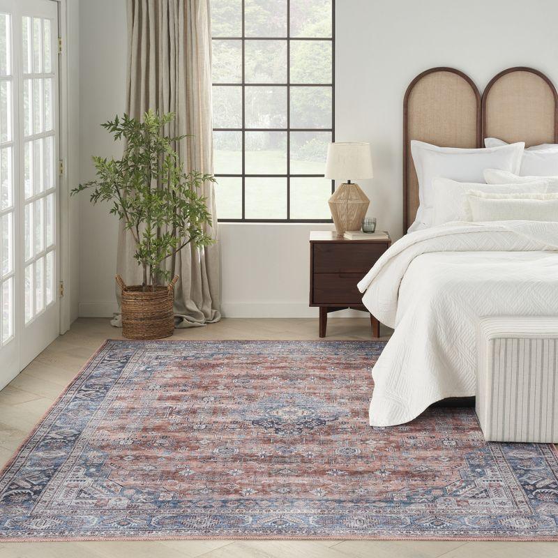 Nourison Washable Brilliance 7'10" x 9'10" Blue/Multi Vintage Indoor Rug